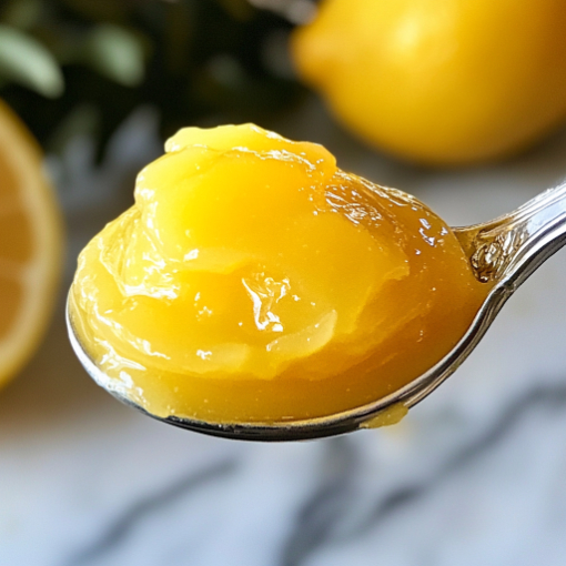 Spoonful of yellow lemon curd