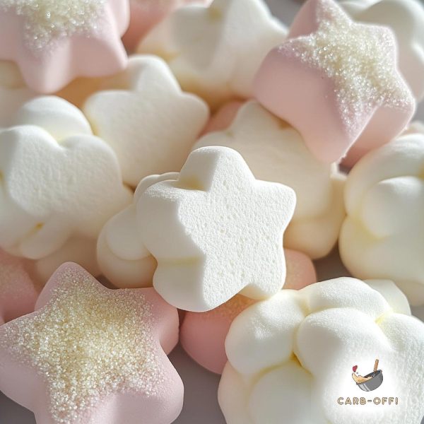 White and pink star-shaped marshmallows